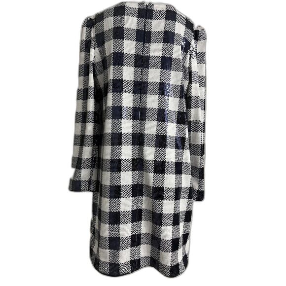 Vineyard Vines Buffalo Check Sequin Dress Gingham Navy Large NWT - Picture 5 of 12
